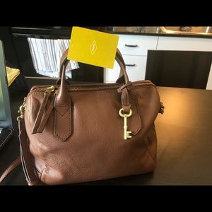 Brown fossil shoulder bag